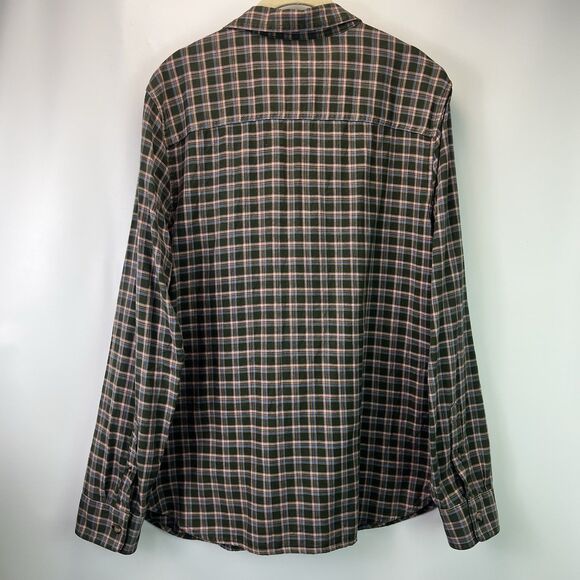L.L. Bean Flannel Shirt Women’s Large 100% Cotton Green Plaid Button Down - Picture 5 of 7